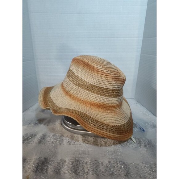 Woven Straw Paper Hat 57CM Medium Multicolor 100% Paper Lightweight Summer - Picture 1 of 14